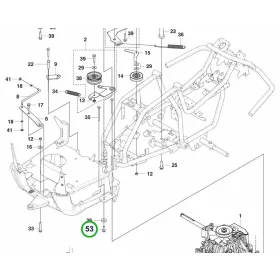 Husqvarna csavar M8x25 8.8 Loctite hajtómű R 112C, R 112iC riderhez robbantott ábra