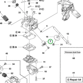 Husqvarna gázkar karburátorhoz 550 XP, 545, T540 XP láncfűrészhez robbantott ábra