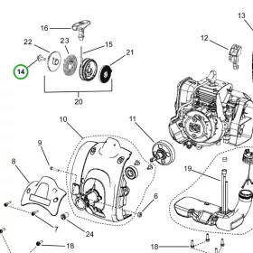Husqvarna berántó csavar 122C, 122R, 129R szegélyvágóhoz robbantott ábra