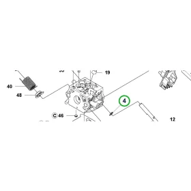 Husqvarna karburátor tartóelem 550 XP, 545, 465 Rancher láncfűrészhez robbantott ábra