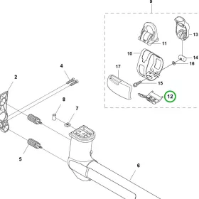 Husqvarna felfüggesztés vezetősín 545RX, 545FR fűkaszához robbantott ábra