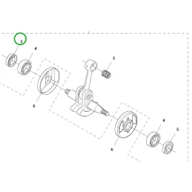 Husqvarna főtengely szimmering 545RX, 545FR, 545F fűkaszához robbantott ábra