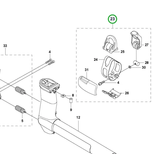 Husqvarna felfüggesztő hurok komplett 545RX, 545RXT, 545F fűkaszához robbantott ábra