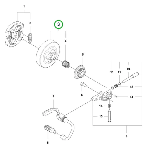 Husqvarna kuplungdob .325" mini 7 fogas 540 XP Mark III láncfűrészhez robbantott ábra