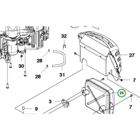 Husqvarna kipufogó komplett P 524 riderhez robbantott ábra