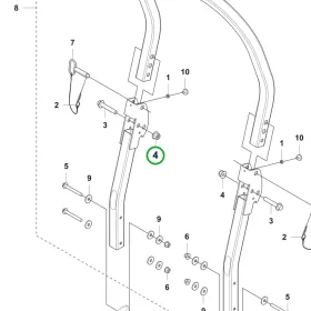 Husqvarna karimás anya vázszekrény P 524X, P 525D, P 525DX riderhez robbantott ábra