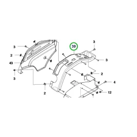 Husqvarna kormányoszlop felső burkolat panel P 524 riderhez robbantott ábra