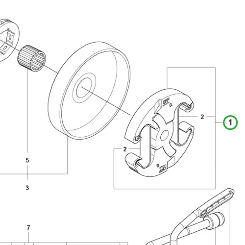 Husqvarna kuplung komplett 545 Mark II, 550 XP Mark II láncfűrészhez robbantott ábra