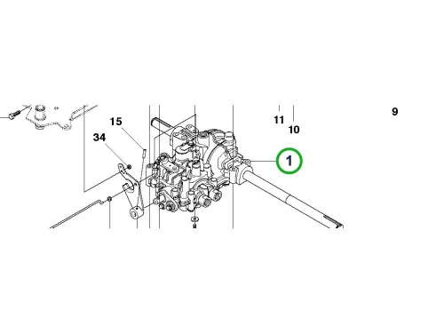 Husqvarna hidrosztatikus sebességváltó KTM10SA R 418Ts AWD riderhez robbantott ábra