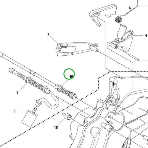 Husqvarna visszatérő benzincső légtelenítő 135, 435, 440 láncfűrészhez robbantott ábra