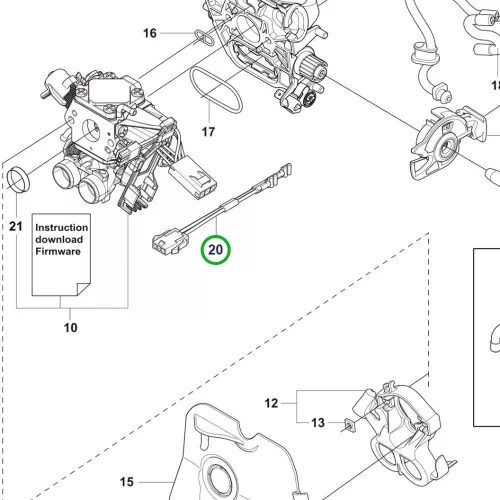 Husqvarna karburátor kábel 555, 545, 550 XP, 562 XP láncfűrészhez robbantott ábra