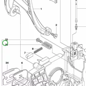 Husqvarna rezgéscsillapító rugó 120 Mark II, 235, 240 láncfűrészhez robbantott ábra