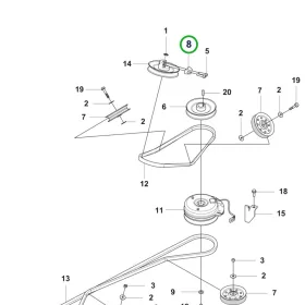 Husqvarna fogantyú rögzítő P 524X riderhez robbantott ábra