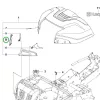 Husqvarna oldalburkolat bal R 214TC, R 216T AWD, R 318X riderhez robbantott ábra