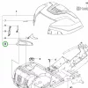 Husqvarna oldalburkolat jobb R 214TC, R 216T AWD, R 318X riderhez robbantott ábra
