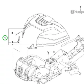 Husqvarna motorháztető komplett R 214C riderhez robbantott ábra