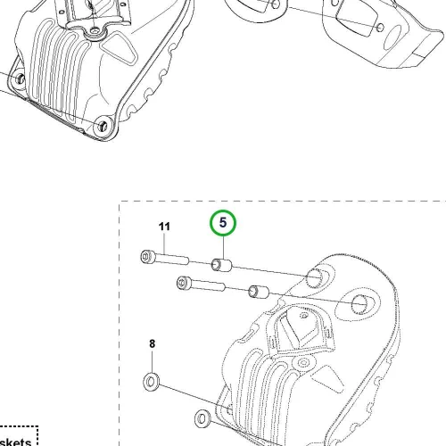 Husqvarna kipufogó persely 555, 545, 550 XP, 562 XP láncfűrészhez robbantott ábra