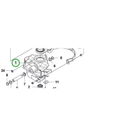 Husqvarna kormányorsó szürke R 214TC, R 216T AWD, R 318X riderhez robbantott ábra
