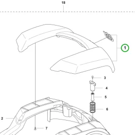Husqvarna első ütköző szürke Automower 305, 308, 105 robotfűnyíróhoz robbantott ábra
