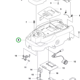 Husqvarna billentyűzet és tömítés Automower 305 robotfűnyíróhoz robbantott ábra