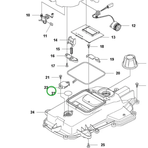 Husqvarna szellőző membrán Automower 520 EPOS, 405X robotfűnyíróhoz robbantott ábra