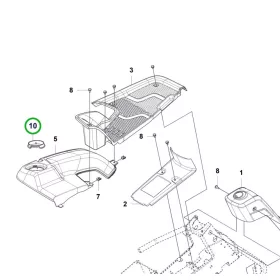 Husqvarna önzáró anya üzemanyagtartályhoz R 214TC, R 318X riderhez robbantott ábra