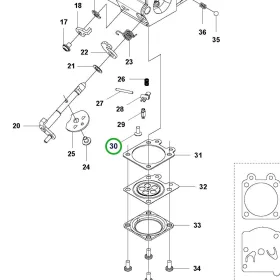 Husqvarna karburátor csavar 525LK, 525RX, 543RS fűkaszához robbantott ábra