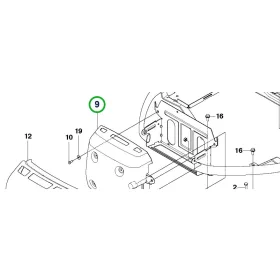 Husqvarna kipufogódob jobb R 214TC, R 216T AWD riderhez robbantott ábra