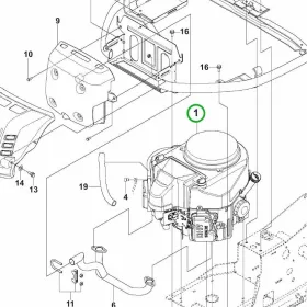 Husqvarna Kawasaki FS481V motor R 316TX AWD riderhez robbantott ábra