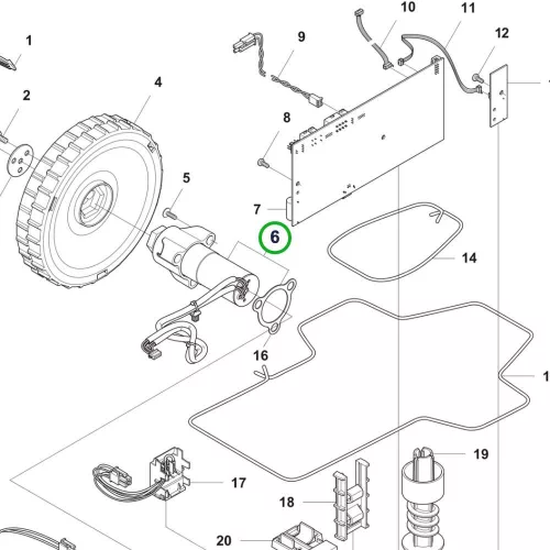 Husqvarna kerékmotor készlet Automower 305 robotfűnyíróhoz robbantott ábra