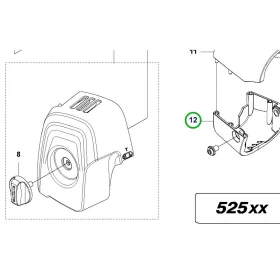 Husqvarna kuplungház fedél alsó 525PT5S ágvágóhoz robbantott ábra