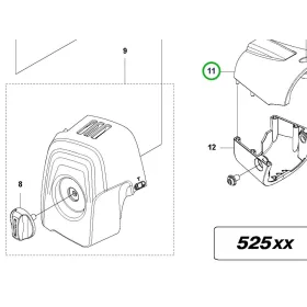 Husqvarna kuplungház fedél felső 525PT5S ágvágóhoz robbantott ábra