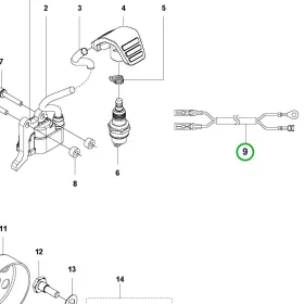 Husqvarna gázbowden komplett 525LK, 525RX fűkaszához robbantott ábra