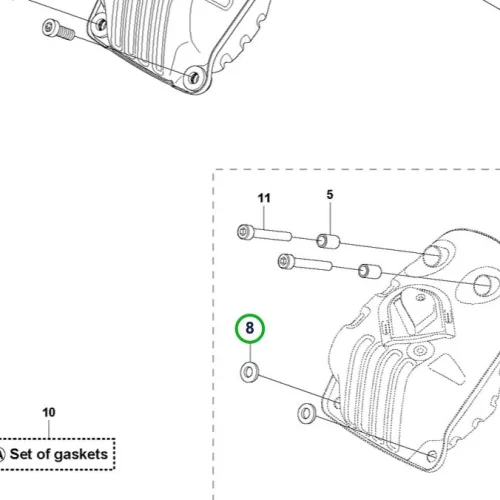 Husqvarna kipufogó alátét 550 XP, 545, 555, 560 XP láncfűrészhez robbantott ábra