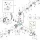 Husqvarna forgattyúház 128R, 128L, 128LDX, 128C szegélyvágóhoz robbantott ábra