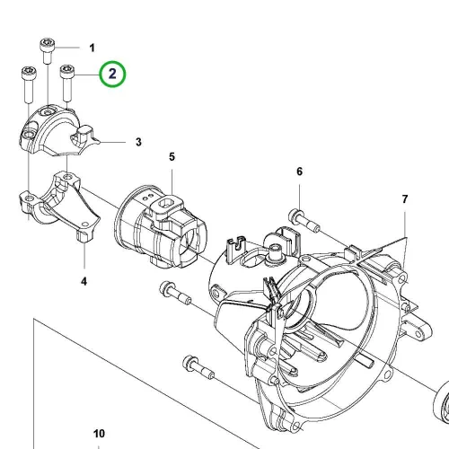 Husqvarna forgattyúház csapszeg 525LK, 525RX fűkaszához robbantott ábra