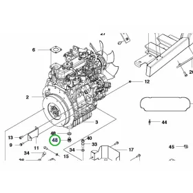 Husqvarna olajleeresztő tömítés Kubota motor P 520DX, P 525DX riderhez robbantott ábra