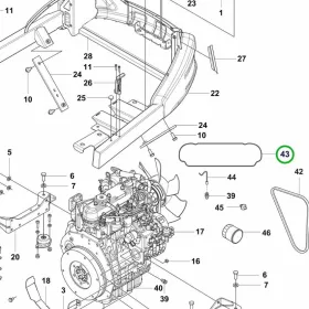 Husqvarna szelepfedél tömítés P 525D, P 525DX, P 535HX riderhez robbantott ábra