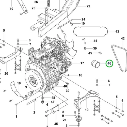 Husqvarna olajszűrő P 520DX, P 525DX, P 535HX riderhez robbantott ábra