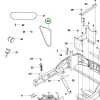 Husqvarna Kubota motor ventilátorszíj P 520D, P 520DX riderhez robbantott ábra