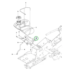 Husqvarna üzemanyagtartály konzol R 214TC, R 318X riderhez robbantott ábra