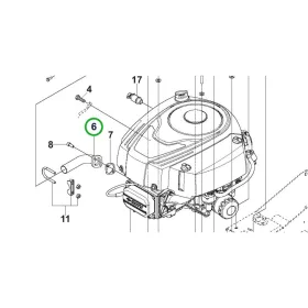 Husqvarna kipufogó Briggs és Stratton egyhengeres R 318X riderhez robbantott ábra