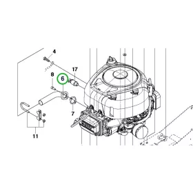 Husqvarna kipufogócső Briggs egyhengeres R 216, R 213C riderhez robbantott ábra