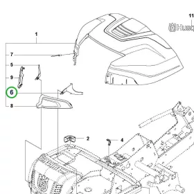 Husqvarna burkolat zsanér jobb R 214TC, R 216T AWD, R 318X riderhez robbantott ábra
