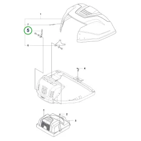 Husqvarna burkolat zsanér bal R 214TC, R 216T AWD riderhez robbantott ábra