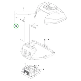 Husqvarna burkolat zsanér jobb R 214TC, R 216T AWD riderhez robbantott ábra