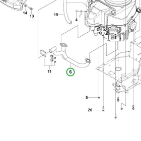 Husqvarna szívócsonk Kawasaki R 316TX AWD riderhez robbantott ábra
