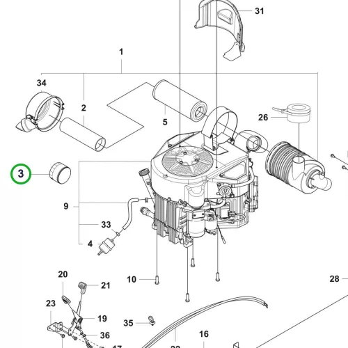 Husqvarna olajszűrő Kawasaki motorhoz P 524X riderhez robbantott ábra