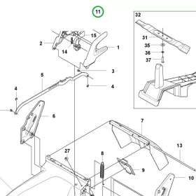 Husqvarna műanyag csavar 8x24 LC 247i, LC 347iVX, LC 347V fűnyíróhoz robbantott ábra