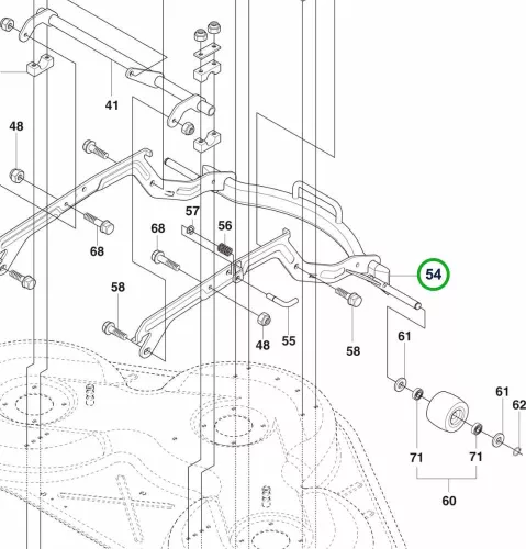 Husqvarna vágóasztal csatlakozó egység C94 C103 R 214TC riderhez robbantott ábra